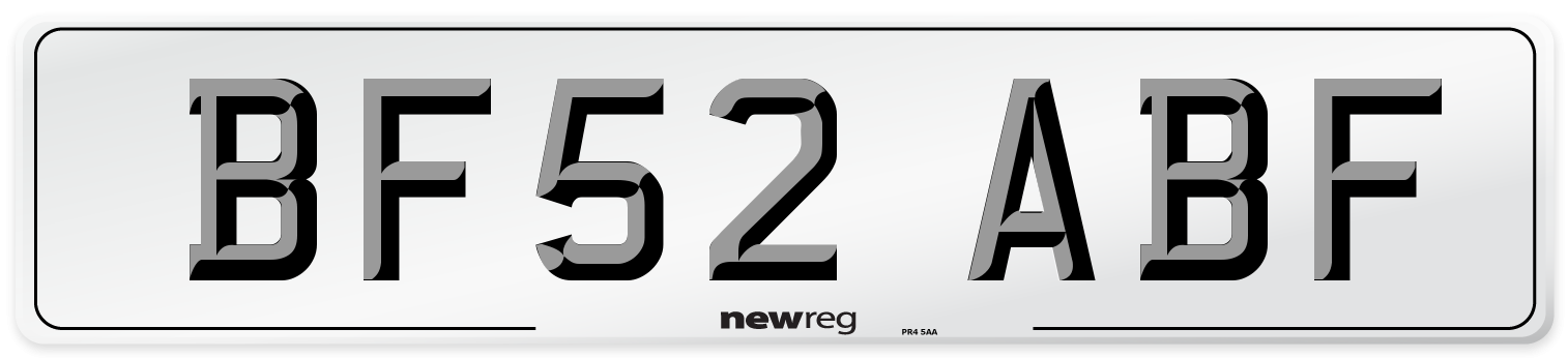 BF52 ABF Number Plate from New Reg